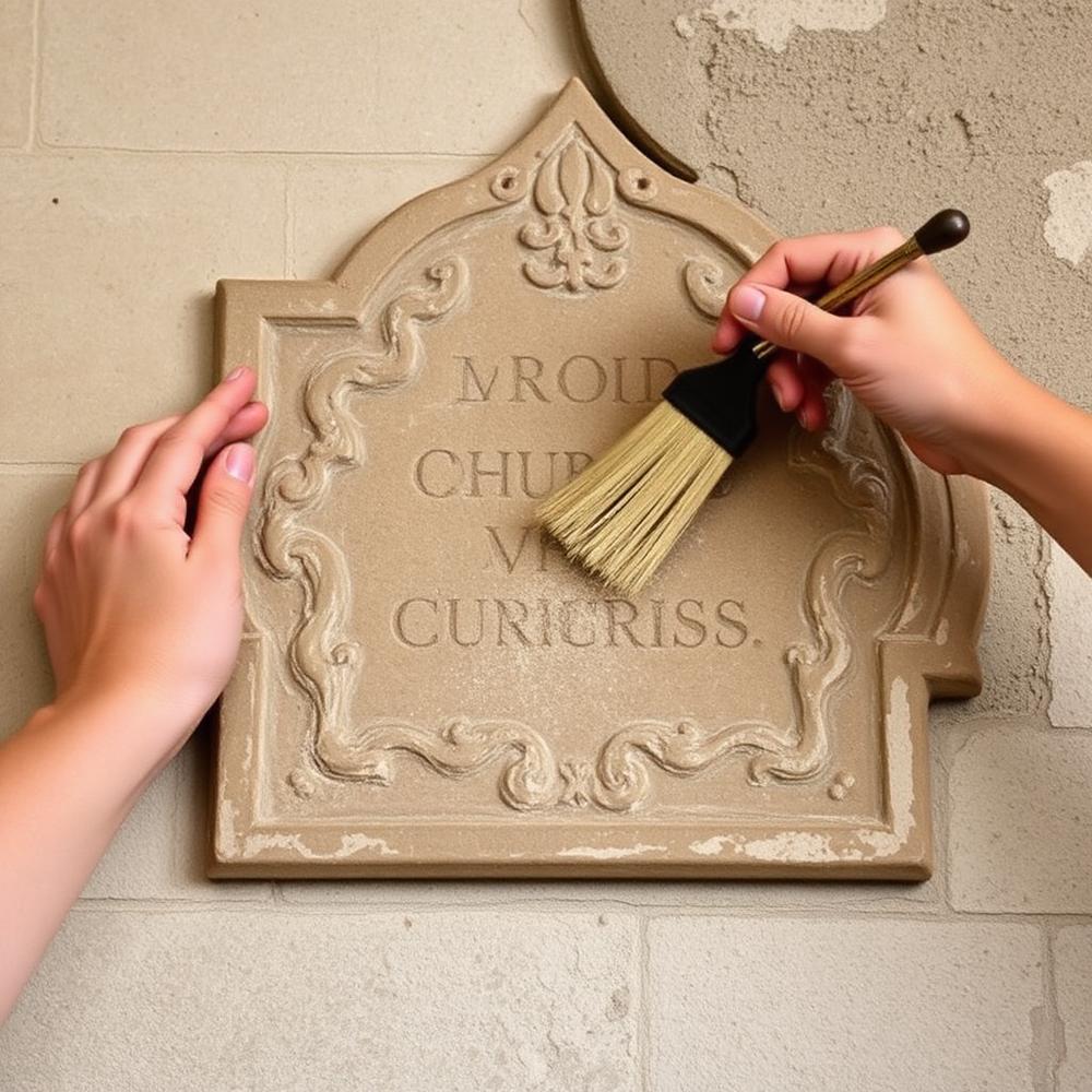 Restauration d'une plaque historique